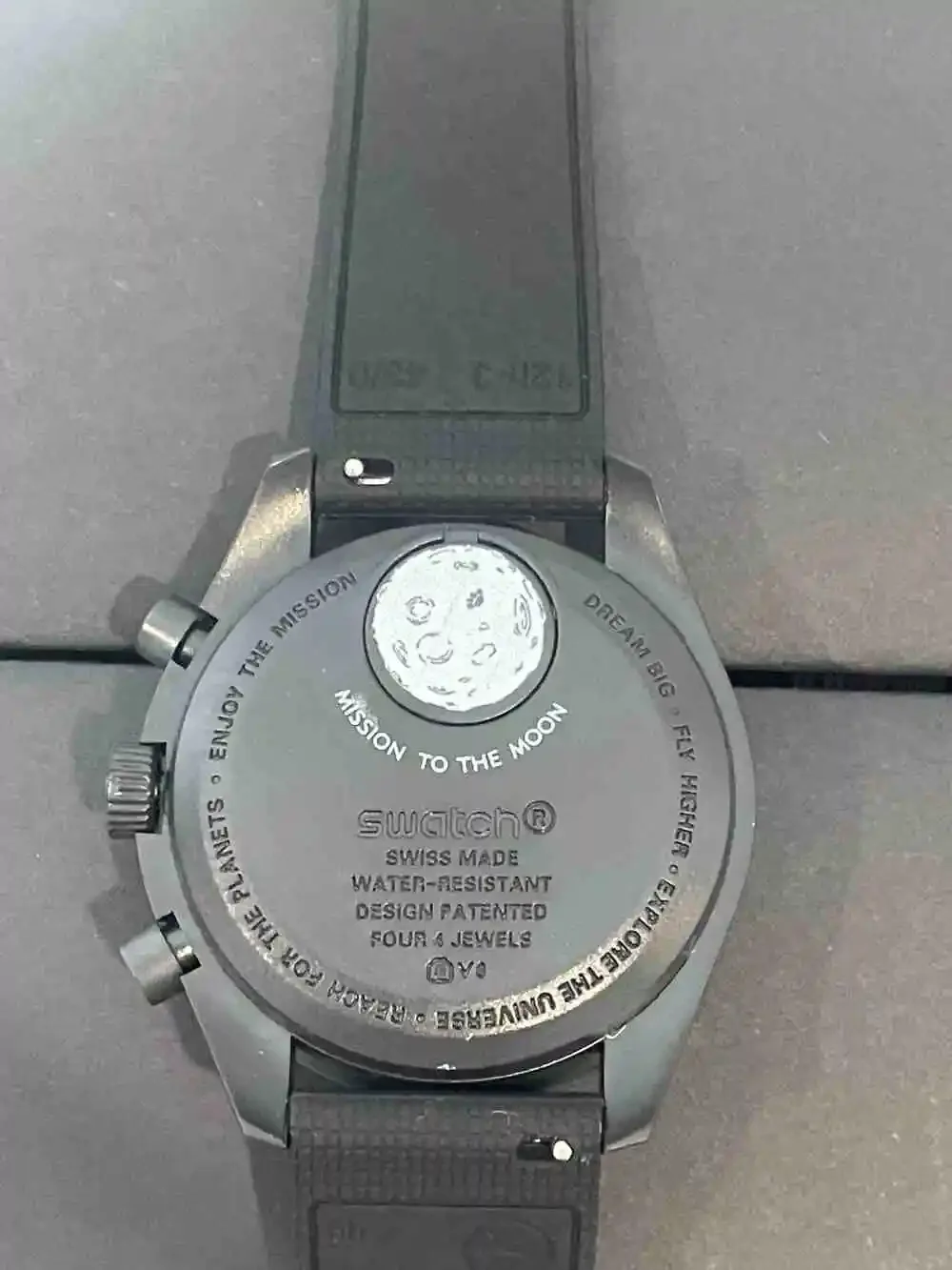 NWOT Swatch x Omega MISSION TO THE MOONPHASE Men's NEW MOON Black Watch